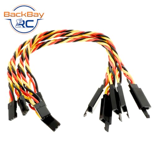 BackBayRC - 8in 20awg Male/Female w/Clip Universal Servo Extension - 5 Pack - style: 8in Male/Female Extension w/ Safety Clip