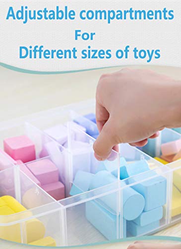 Sooyee 6-Tier Stackable Craft Organizers and Storage Box, Clear | 60 Compartments, Plastic Storage Box, For Toys, Dolls, Arts and Craft, Fuse Beads, Washi Tape, Rock Collection, Ribbons - size: 6-Tier