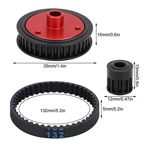 RC Belt Drive System, 5mm High Performance Gears for Off-Road Racing, RC Car Upgrade Parts with Belt and Screw Set for Hobbyists Enthusiasts and Competitive Events