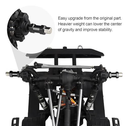 4-Pack HobbyPark 12mm Wheel Hex Drive Hubs Combiner Coupler Aluminum 20mm Offset Extension for 1/10 RC Crawler Car Parts (Black) - color: Black, size: 20mm Length