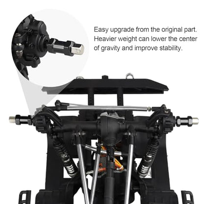 4-Pack HobbyPark 12mm Wheel Hex Drive Hubs Combiner Coupler Aluminum 20mm Offset Extension for 1/10 RC Crawler Car Parts (Black) - color: Black, size: 20mm Length