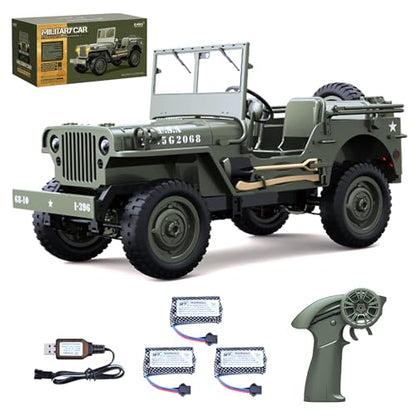 Remote Control Car, 2.4Ghz 4WD Off Road RC Jeep Rock Crawler Vehicle with Linked Lights, 1:10 Scales All Terrain Remote Control Trucks RTR Hobby RC Car for Teen Adults - size: 3 Battery