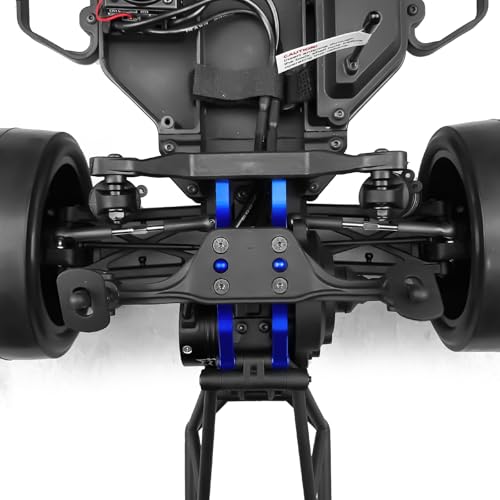 RCHUBAM 2PCS Rear Body Mount Braces for 1/10 Team Associated DR10 | Aluminum Alloy Rear Body Mount,RC Drag Race Car Upgrade Parts - style: Blue