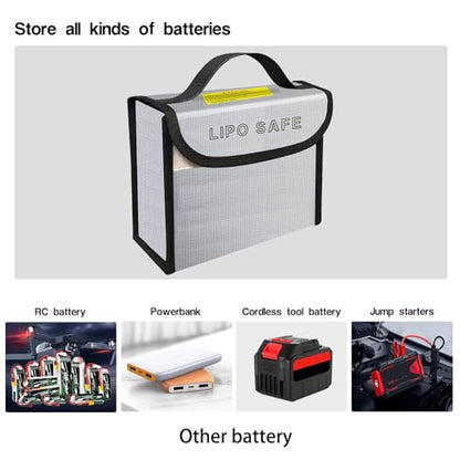 2PCS 185 * 75 * 150mm Lipo Battery Safe Bag Fireproof Charging Bag for RC Lipo Battery Pack Storage Charging Transport, Home Office Travel Lipo Safe Storage Pouch - size: 185x75x150mm (2 pcs)