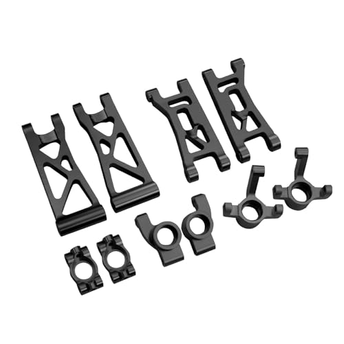 RC Suspension Arm Kit for Losi Micro-B RC 2WD Buggy RTR RC Aluminum Alloy Front Rear Swing Arms Steering Cups C-Seats CVD Shaft Connecting Rods (Black Suspension Arm Set 10 Pcs) - color: Black Suspension Arm Set 10 Pcs