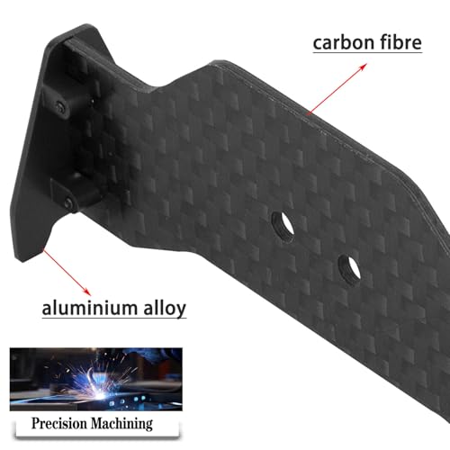 RC Carbon Fiber Tail Wing/Aluminum Wing Mount Upgrade Parts for 1/24 Micro-B 2S 2WD RTR Race Buggy（LOS00007,Black(LOS-1771,LOS-1770) - color: Black-(upgrades Part）
