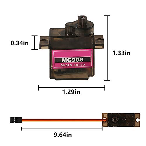 5Pcs MG90S Micro Servo Motor 9G Servo Geared Micro RC Servo Motor Smart Robot 360 Degree Compatible with Raspberry Pi Project Car Helicopter Airplane Boat