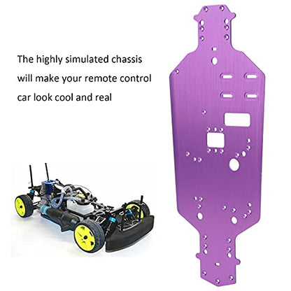 Aluminum Alloy Chassis Bottom Plate, RC Chassis Replacement Upgrade Parts for HSP 94122 1/10 RC Car, Durable Chassis Plate with Precise Hole Position, Compatible for (Purple) - color: Purple