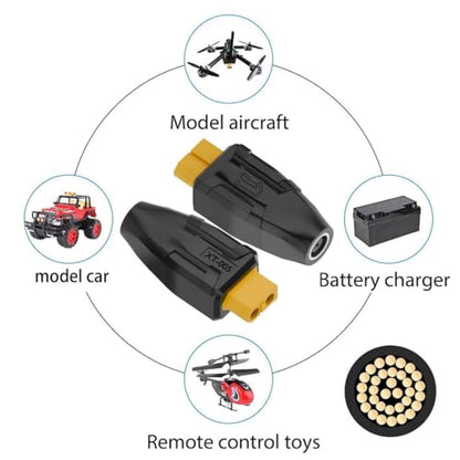 chenyang XT60 to DC Adapter,DC 5.5x2.1mm Female to XT60 Female Bidirectional Charging Conversion Adapter for Aircraft Model/Car Model/Remote Control Toy/Battery Charger - style: DC Female to XT60 Female