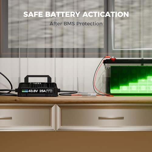 36V 25A LiFePO4 Battery Charger, 43.8V 25Amp Fast Charger for 36V Lithium Golf cart Battery, IP67 Waterproof, 36V Lithium Battery Charger Perfect for Golf cart, RV, Trolling Motor