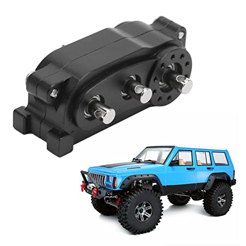 VBESTLIFE Transfer Case 313mm Wheelbase 2 Speed CNC Machined Anodised Aluminium Alloy RC Parts for Scx10 1/10 RC Car (Black) - color: Black