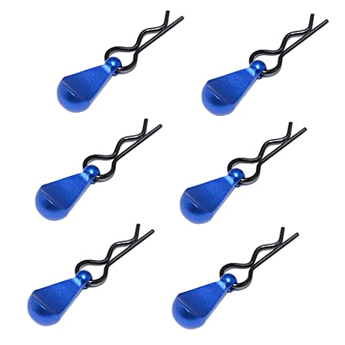 Replacement Part For 1/8 1/10 RC Car/Truck/Buggy/Crawler Metal Body Clips With Pull Tabs - 6PC