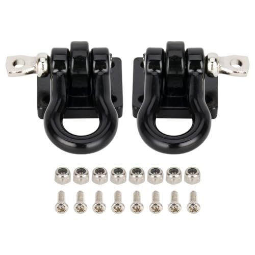 RC Tow Hook Trailer Chain,Steel Tow Rope,U Shaped Rescue Shackles 3pcs/Set for 1/10 Crawler Traxxas Trx4 Axial Scx10 90046 Wraith D90 TF2 CC01 Tamiya (Black)