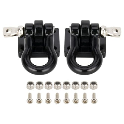 RC Tow Hook Trailer Chain,Steel Tow Rope,U Shaped Rescue Shackles 3pcs/Set for 1/10 Crawler Traxxas Trx4 Axial Scx10 90046 Wraith D90 TF2 CC01 Tamiya (Black)