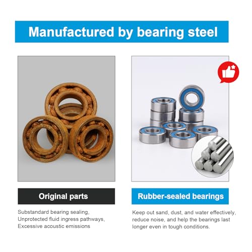 RC Ball Bearings RC Wheel Hub Bearings Double Rubber Sealed Compatible with Traxxas Slash Rustler Stampede 4x4 VXL 4-Tec 2.0 Replace Part 5116 (10-Pack) (5x11x4mm) - size: 5x11x4mm