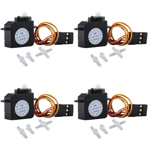 Micro 2.1g Servo DM-S0020 Super Mini Digital Servo 2g Ultra-Lightweight Coreless Servo for RC Hobby Helicopter (Pack of 4)
