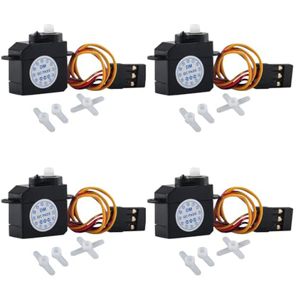 Micro 2.1g Servo DM-S0020 Super Mini Digital Servo 2g Ultra-Lightweight Coreless Servo for RC Hobby Helicopter (Pack of 4)