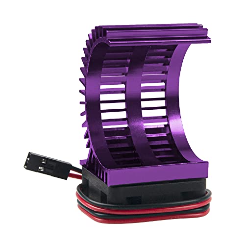 RC Motor Heatsink 540 545 550 Motor Heat Sink with 5-6V Cooling Fan Compatible with Traxxas HSP HPI Wltoys Himoto Axial Tamiya 1/10 RC Crawler Truck Car (Purple) - color: Purple