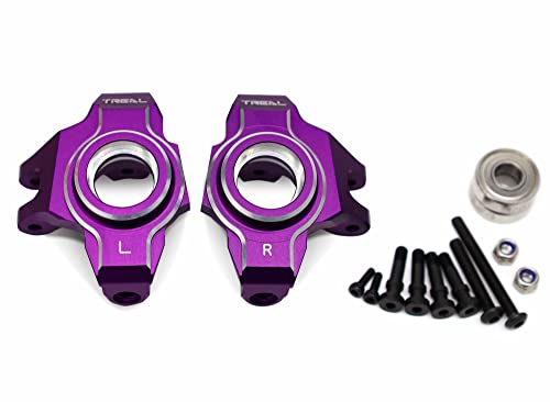 Treal Aluminum 7075 Front Steering Knuckles for Axial RBX10 Ryft - color: Purple