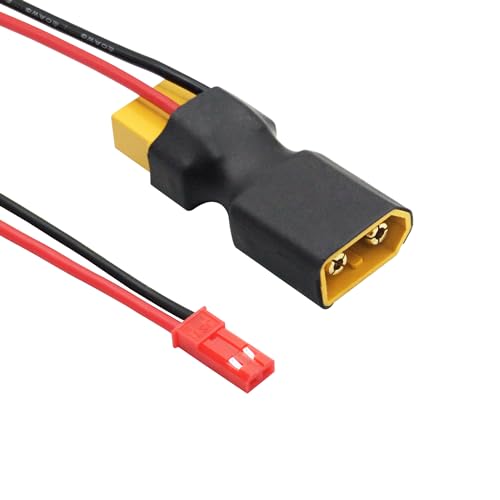 XT60 Connector Adapter with JST Plug 3", 20AWG Cable, Gold-Plated Plug | 3Pcs XT60 Male to Female Connector with JST Male Plug, for RC Lithium Battery Drone Quadcopter etc - style: XT60 Male to Female Connector with JST (Male) - 3Pcs
