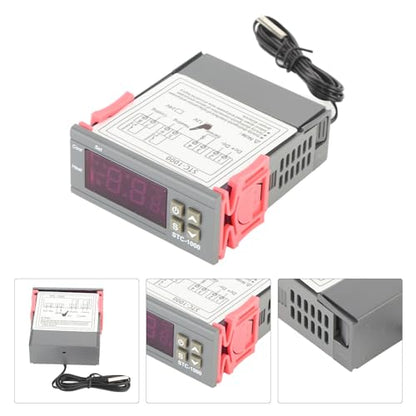Digital Temperature Controller, STC 1000 Cooling and Heating Thermostat with Sensor, for Temperature Measurement and Control (12V) - style: 12V