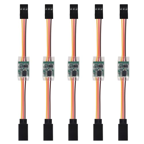 5pcs Servo Signal Reverser Rotation Inverter 3.6V - 24V Steering Gear Reverser for JR Futaba Aircraft Airplane Steering Gear and Any Servos - style: B