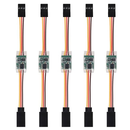 5pcs Servo Signal Reverser Rotation Inverter 3.6V - 24V Steering Gear Reverser for JR Futaba Aircraft Airplane Steering Gear and Any Servos - style: B
