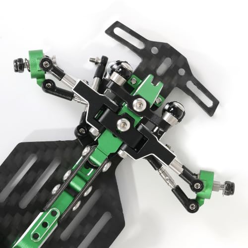 RC Car Frame, 1/24 1/28 TG Super Assembled Mini Rear Drive RWD Drift Racing Car Frame Body Kit with Tools DIY Parts (Green) - color: B.green