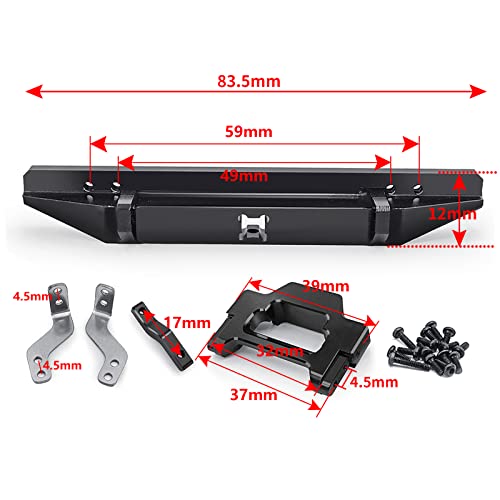 SWX Metal Rear Bumper for TRX4M Defender 1/18 Crawler | Metal Rear Bumper, Bumper Bar, TRX4M, Defender, 1/18 Crawler, Alloy - size: Rear