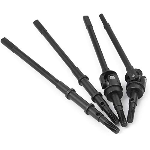 QUE-T 4pcs Steel Crawler Front & Rear Axle Drive Shaft CVD Set for 1/10 RC Axial SCX10II 90046 Car