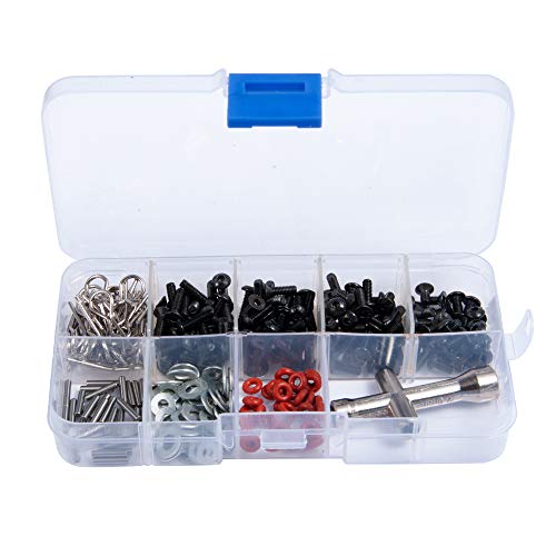 270Pcs Metal Repair Tool Screws Box Set Screws Bolt Pin Shim Gasket for HSP 1/10 Remote Control RC Crawler Car Parts