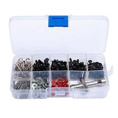 270Pcs Metal Repair Tool Screws Box Set Screws Bolt Pin Shim Gasket for HSP 1/10 Remote Control RC Crawler Car Parts