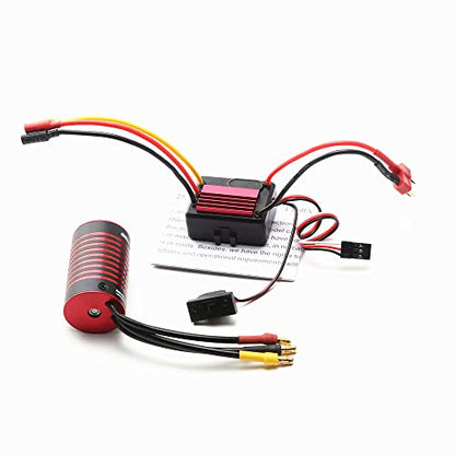 HUIOP 3200KV Brushless Motor, Waterproof 2838 4400KV Brushlessc Motor & 35A Brushless ESC Replacement for 1/14 1/16 SCY/HSP/Trax4/HPI Car Truck - size: 4400KV
