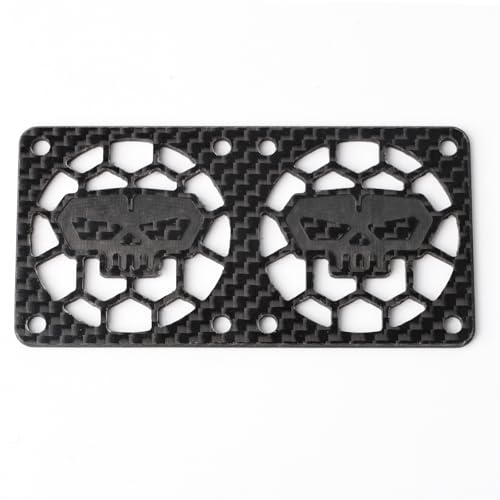 Carbon Fiber Dual 40mm RC Cooling Fan Cover for Twin Brushless Motor ESC Heatsink RC Car Boat Truck Fan Guard Shield Shroud Protector (Skull Style) - style: Dual 40mm / Skull Style