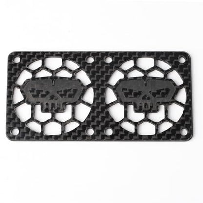 Carbon Fiber Dual 40mm RC Cooling Fan Cover for Twin Brushless Motor ESC Heatsink RC Car Boat Truck Fan Guard Shield Shroud Protector (Skull Style) - style: Dual 40mm / Skull Style