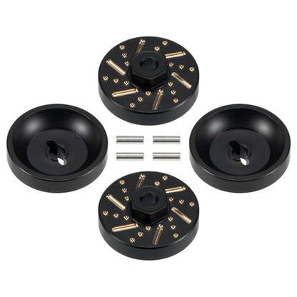 4PCS Brass Extended Wheel Hubs Hex +3mm Adapter Compatible with 1/24 Scale RC Crawler Models for Track Width Extension and Stability Upgrade