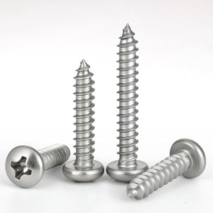 #12 x 3/4" Pan Head Wood Screws, Phillips Drive,304 Stainless Steel, 120 Pack - size: #12 x 3/4"