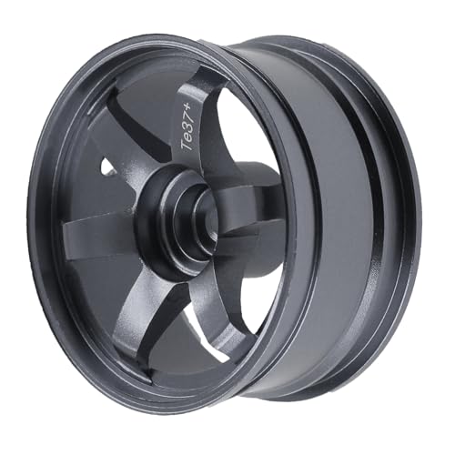 REDSPIDER • Aluminum 1/10 RC Drift Wheels 12mm Hex for 1:10 Rally Racing Car Tires Tamiya TT01 TT02 XV01 TA06 A959 PTG2 HPI KYOSHO HSP PTG2 Touring Street Tyres 4pcs (Titanium) - color: Titanium