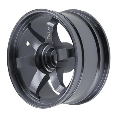 REDSPIDER • Aluminum 1/10 RC Drift Wheels 12mm Hex for 1:10 Rally Racing Car Tires Tamiya TT01 TT02 XV01 TA06 A959 PTG2 HPI KYOSHO HSP PTG2 Touring Street Tyres 4pcs (Titanium) - color: Titanium