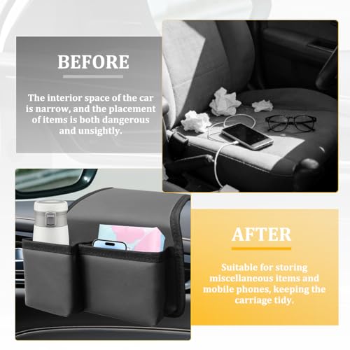 Car Window Armrest Storage Box, Multifunctional Vehicle Side Door Arm Elbow Rest Pad Organizer, Automotive Interior Window Armrest Storage Bag, Universal for SUV Sedan Truck (Leather) - size: Leather