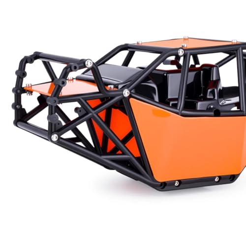 AMK RC Crawler Roll Cage, 1/10 Scale Nylon Rock Buggy Body Cage for Axial SCX10 SCX10 II, Durable RC Rock Crawler Upgrade Part (Orange) - color: Orange