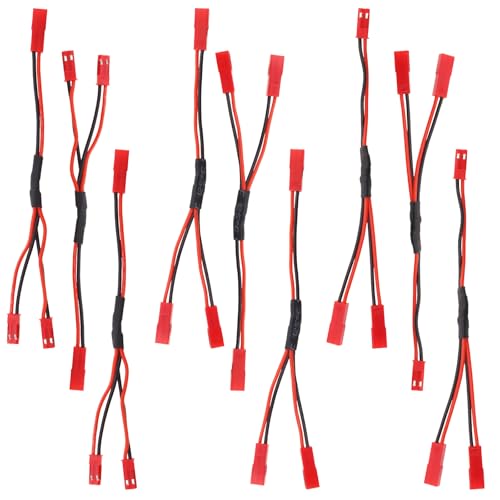9Pcs 22AWG JST Plug Splitter Cable Male Female Y Harness Wire Fit for Traxxas TRX-4 RC Car Crawler Truck Cooling Fan ESC Battery Motor, Male to 2 Female, Female to 2 Female, Female to 2 Male Y Harness