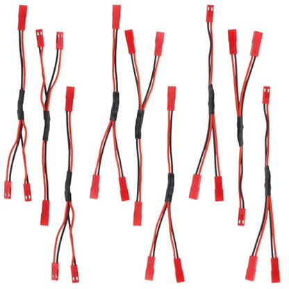 9Pcs 22AWG JST Plug Splitter Cable Male Female Y Harness Wire Fit for Traxxas TRX-4 RC Car Crawler Truck Cooling Fan ESC Battery Motor, Male to 2 Female, Female to 2 Female, Female to 2 Male Y Harness