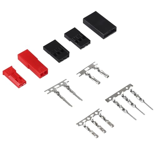 40 Sets JST Servo Connector Kit Servo Plug Male Female Connector Crimp Pin Cable Kit Compatible JST SYP Futaba for Hitec Spektrum RC