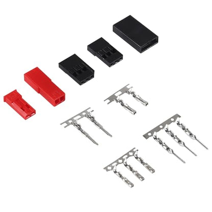 40 Sets JST Servo Connector Kit Servo Plug Male Female Connector Crimp Pin Cable Kit Compatible JST SYP Futaba for Hitec Spektrum RC