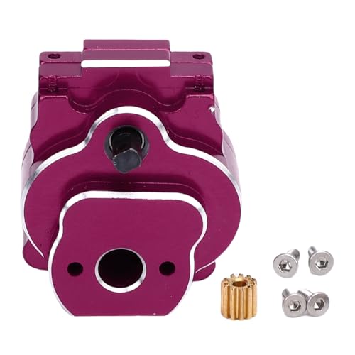 RC Complete Transmission, CNC Aluminum Alloy 24:1 Complete Transmission Smooth Operation for 1/18 RC Crawler Car Upgrade Part (Purple) - color: Purple