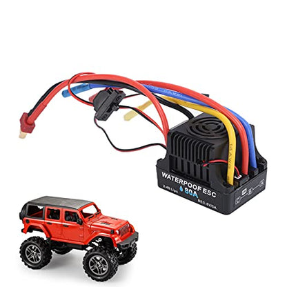 80A RC Car ESC, Electronic Speed Controller 80A Water Proof Brushless Heat Dissipation ESC Universal for RC Boats Aircraft Airplane