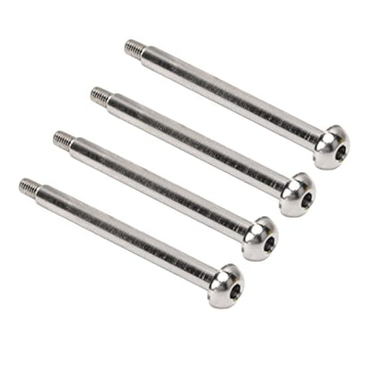 JTLB RC Lower Arm Hinge Pin, Premium Steel Aluminum Alloy Suspension Swing Arm Pin, Stable Structure, 4pcs 1.9in Rear Hinge Pin for ARRMA 1/7 1/8 Series, Made of M3 Nut (Silver) - color: Silver