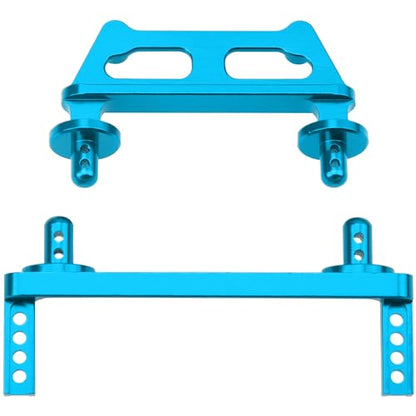 ShareGoo Metal Front & Rear Body Mounts Body Posts Compatible with Hyper Go H16BM H16DR H16 MJX 16207 16208 16209 16210 1/16 RC Car Upgrade Parts (Blue) - color: Blue