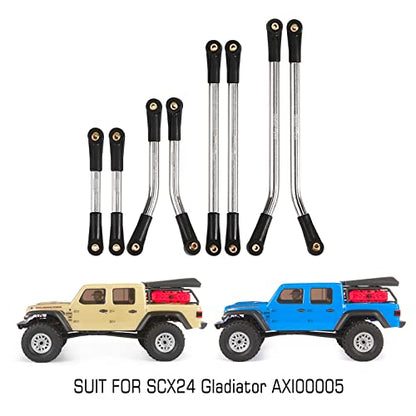 INJORA Steel High Clearance 4 Link for SCX24 Gladiator Power Wagon (Silver) - color: Silver